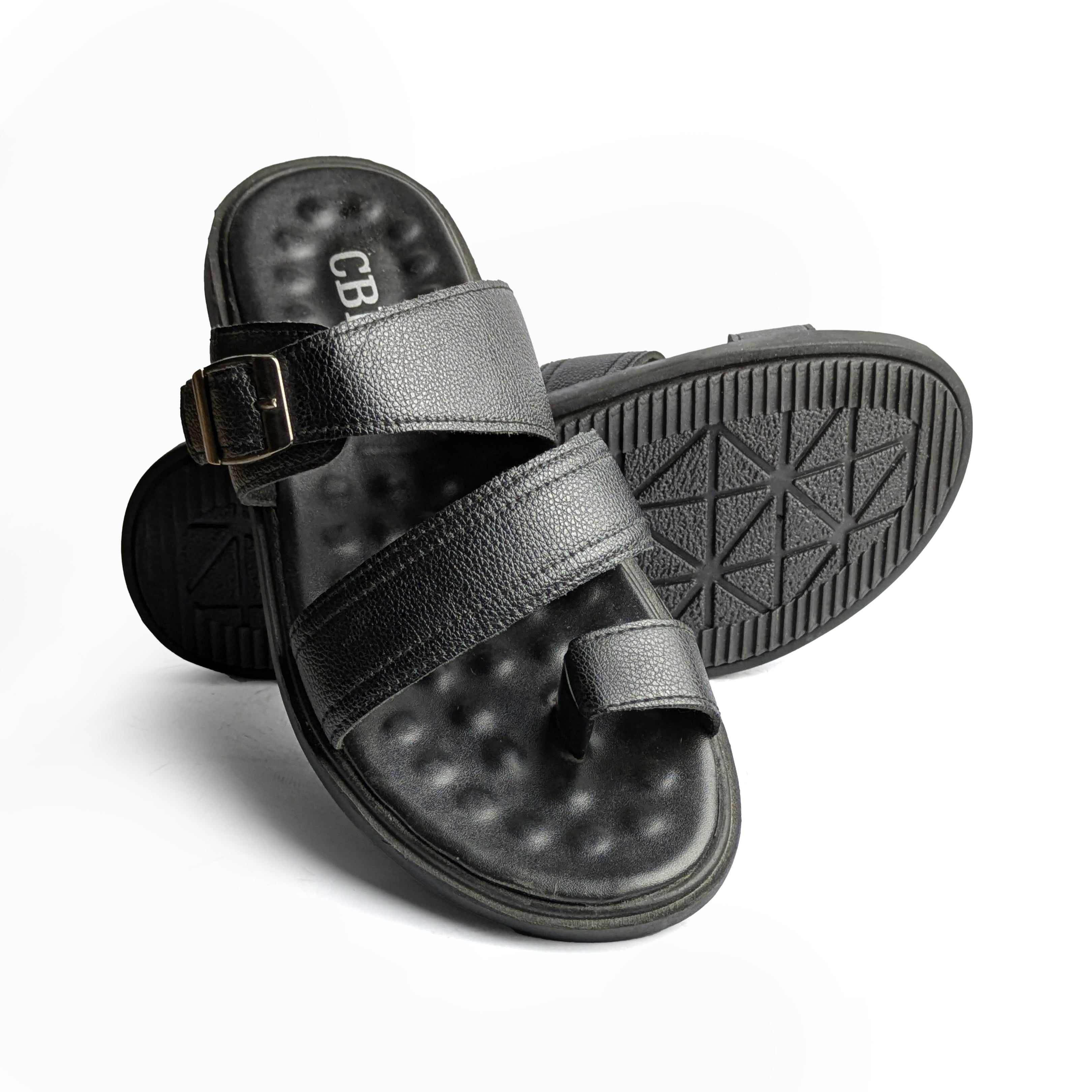 Black Casual Chappal
